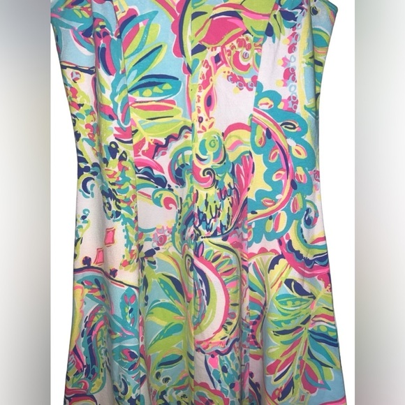 EUC Lilly Pulitzer Dahlia Fit & Flare Dress in Resort White Toucan Play X-Small - Picture 3 of 6